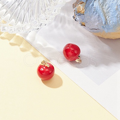 2pcs Brass Enamel Charms KK-YW0001-88-1