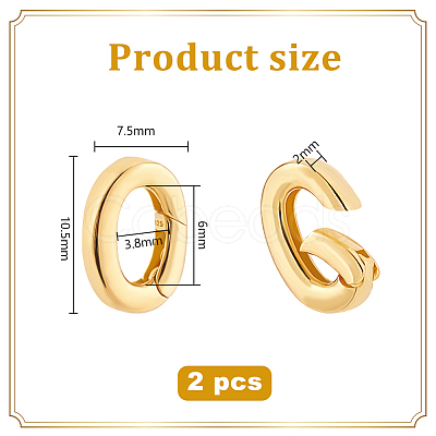 2Pcs 925 Sterling Silver Spring Gate Rings STER-PH0002-88G-1