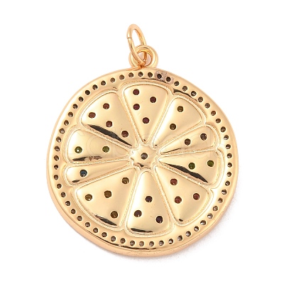 Eco-Friendly Brass Micro Pave Cubic Zirconia with Enamel Pendants X-KK-K268-33G-1