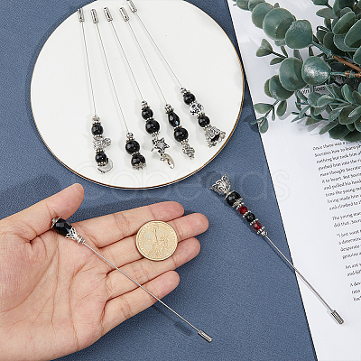7Pcs Brass Brooches JEWB-DR00033-1