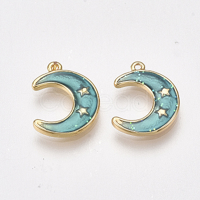Brass Enamel Charms KK-T038-531G-1