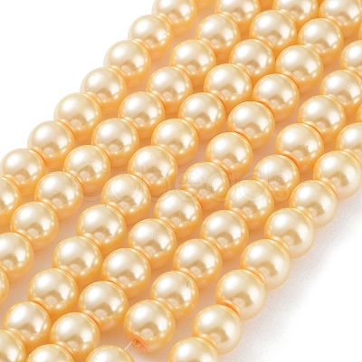 Baking Paint Pearlized Glass Pearl Round Bead Strands HY-Q330-8mm-61-1