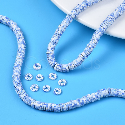 Handmade Polymer Clay Beads Strands CLAY-R089-6mm-168-1