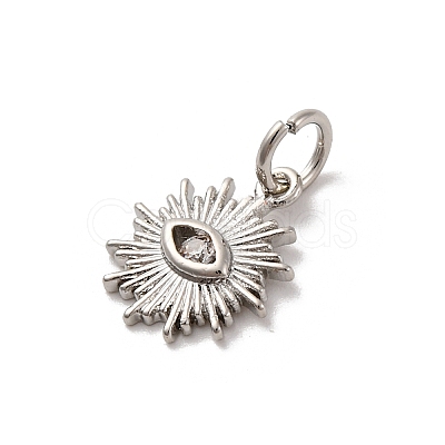 Brass Micro Pave Cubic Zirconia Charms KK-U033-04P-01-1