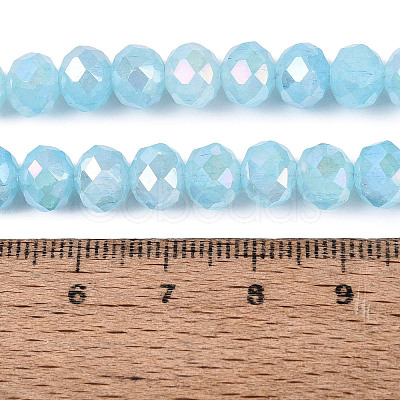 Dyed Crackle Imitation Jade Glass Beads Strands EGLA-Q131-02C-02-1