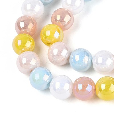 Electroplate Glass Beads Strands X-EGLA-N019-10mm-02-1