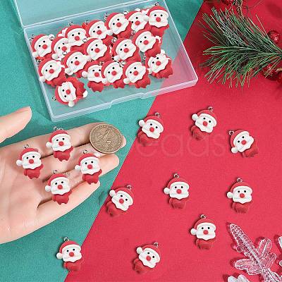 30Pcs Opaque Resin Pendants RESI-SC0003-50-1