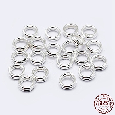 925 Sterling Silver Split Jump Rings STER-F036-01S-1x8mm-1