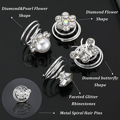 Spiral Hair Pin Coil Iron Hair Accessories OHAR-SP0001-12B-1