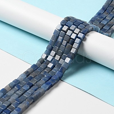 Dyed & Heated Natural Blue Aventurine Beads Strands G-I327-A01-1