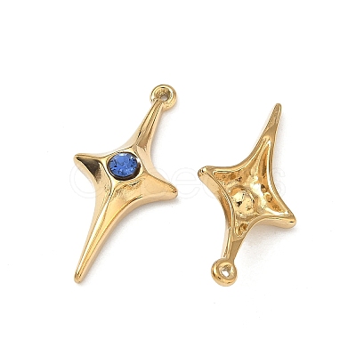 304 Stainless Steel Rhinestone Pendants STAS-L308-04B-G-1