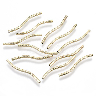 Brass Curved Tube Beads X-KK-R112-034C-NF-1