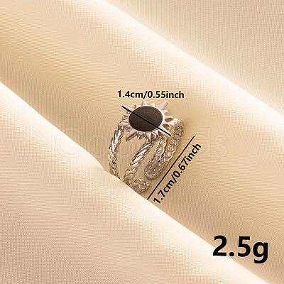 Stylish Sun Enamel Open Cuff Ring CL1011-1-1