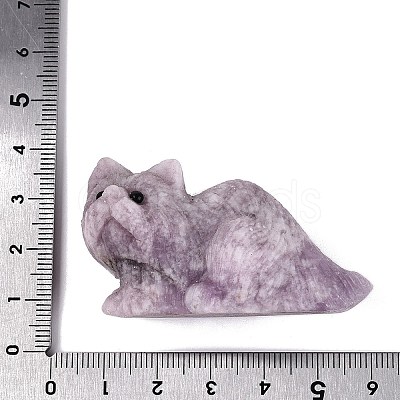 Natural Lepidolite Carved Cat Figurine G-Q615-04E-1