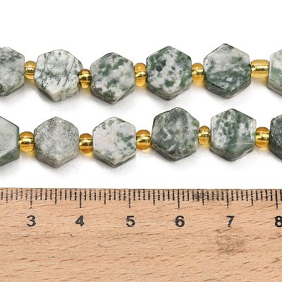Natural Green Spot Jasper Beads Strands G-F833-B05-01-1