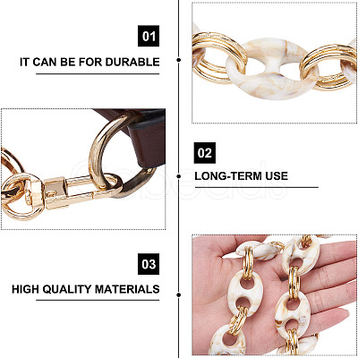 2Pcs 2 Style Resin Bag Handles DIY-GN0001-02A-1