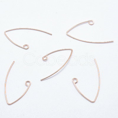 Brass Earring Hooks KK-K197-60RG-1