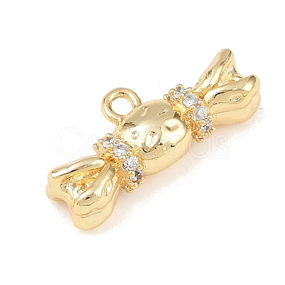 Brass Micro Pave Clear Cubic Zirconia Pendants KK-G545-11G-1