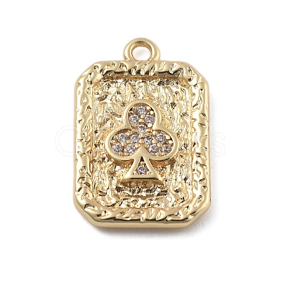 Brass Micro Pave Cubic Zirconia Pendants KK-D283-30G-02-1