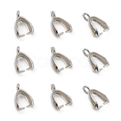 Grade AA Brass Ice Pick Pinch Bails for Pendant Making X-KK-M008-b-06P-NR-1