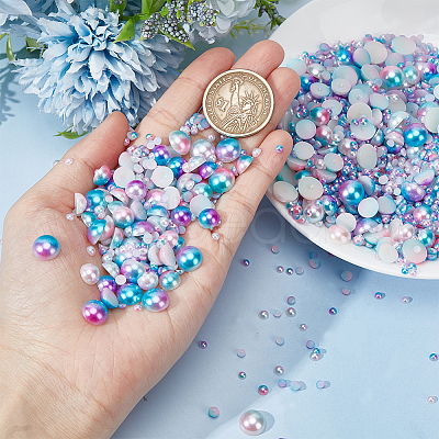 86G 14 Style Imitation Pearl Acrylic Cabochons OACR-OC0002-05-1