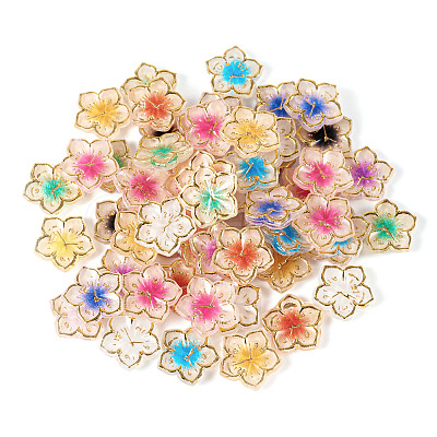200Pcs 10 Colors Plating Acrylic Cabochons OACR-TA0001-17-1