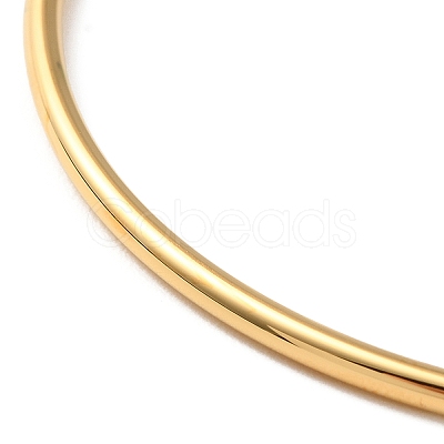 Ion Plating(IP) 304 Stainless Steel Simple Plain Bangle for Women High Polished BJEW-F461-01A-G-1