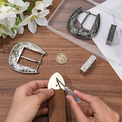 2 Sets 2 Colors Belt Zinc Alloy Buckle Sets FIND-CY0001-30-1