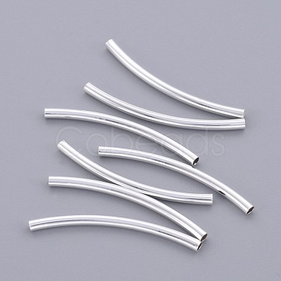 Brass Curved Tube Beads EC0582x30mm-S-1