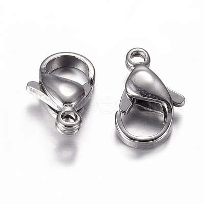 304 Stainless Steel Lobster Claw Clasps X-STAS-G035-B-1