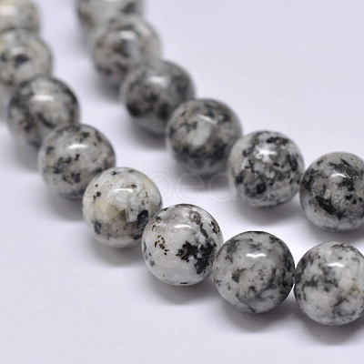 Natural Sesame Jasper/Kiwi Jasper Beads Strands X-G-F351-8mm-1