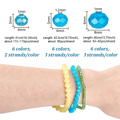 24 Strands 6 Styles Electroplate Glass Beads Strands EGLA-GA0001-33-1