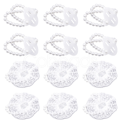12Pcs 2 Styles Plastic Imitation Pearl Stretch Bracelets BJEW-GF0001-02-1
