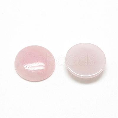 Natural Rose Quartz Cabochons G-R416-14mm-48-1