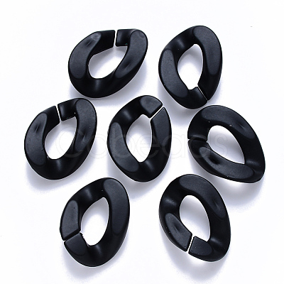 Opaque Spray Painted Acrylic Linking Rings OACR-S036-001B-I07-1