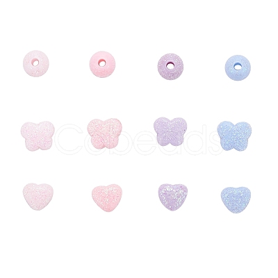 240Pcs 12 Style Opaque Acrylic Beads MACR-FS0001-05-1