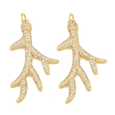 Brass Micro Pave Cubic Zirconia Pendants CU-CBAB3AD-01G-01-1