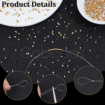 1000Pcs 2 Colors Brass Crimp Beads KK-PA0001-10-1
