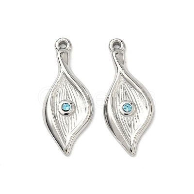 304 Stainless Steel Rhinestone Pendants X-STAS-L308-10P-1