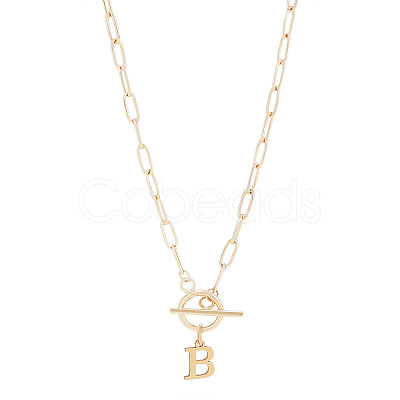 304 Stainless Steel Letter Pendant Necklaces NJEW-LP0001-52B-G-1