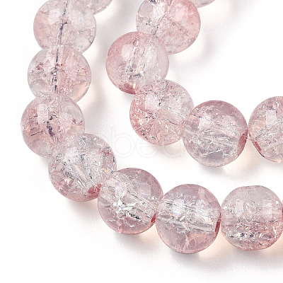 Transparent Crackle Baking Paint Glass Beads Strands DGLA-T003-01B-13-1