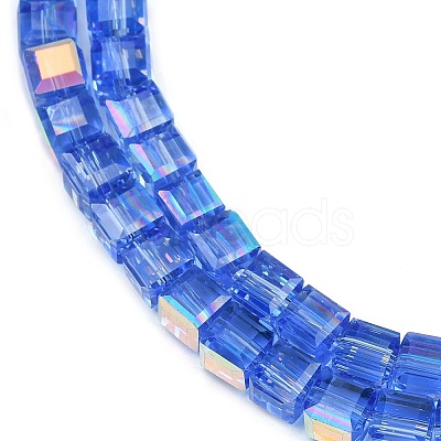 Electroplate Transparent Glass Beads Strands EGLA-B011-07A-AB03-1