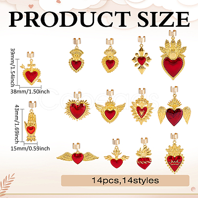 14Pcs Alloy Enamel Stethoscope Pendant Decorations HJEW-ME00156-1
