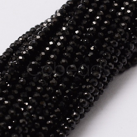 Natural Black Spinel Bead Strands G-M298-26-1