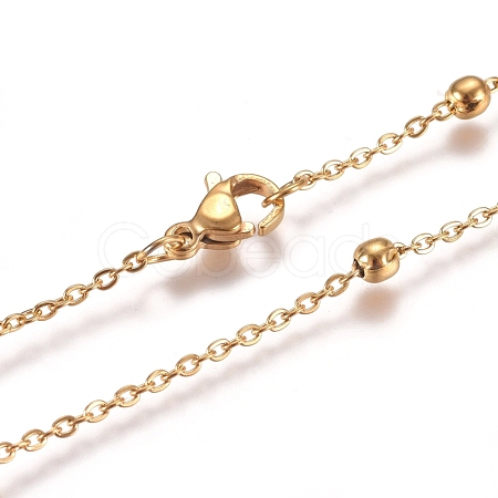 PVD Vacuum Plating 304 Stainless Steel Cable Chain Necklaces NJEW-L159-08E-G-1
