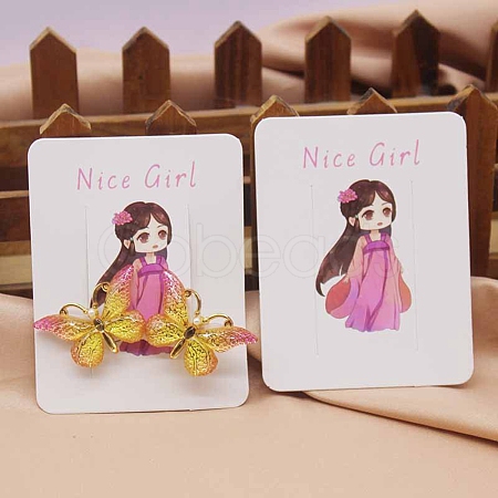 Rectangle Paper Hair Clip Display Cards CDIS-C004-03B-1