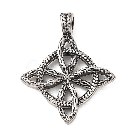 304 Stainless Steel Pendants STAS-E526-02AS-1