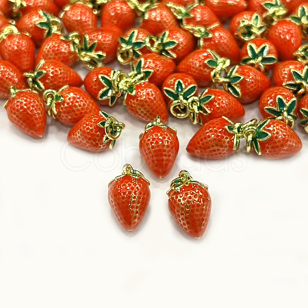 Brass Enamel Charms X1-KK-B028-13G-01-1