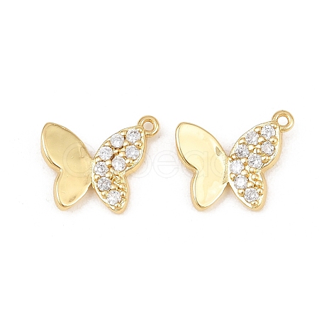 Brass Micro Pave Clear Cubic Zirconia Pendants CU-CBAFB7D-02G-1