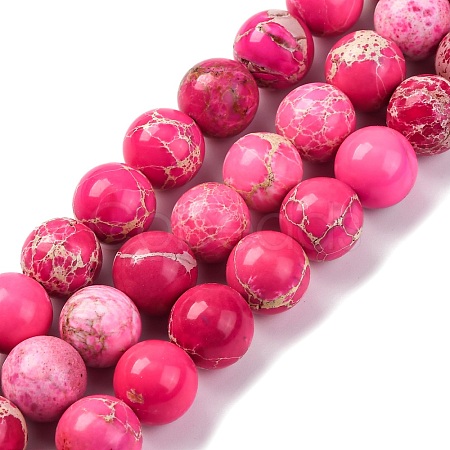 Dyed Natural Regalite/Imperial Jasper/Sea Sediment Jasper Beads Strands G-B124-C03-02-1